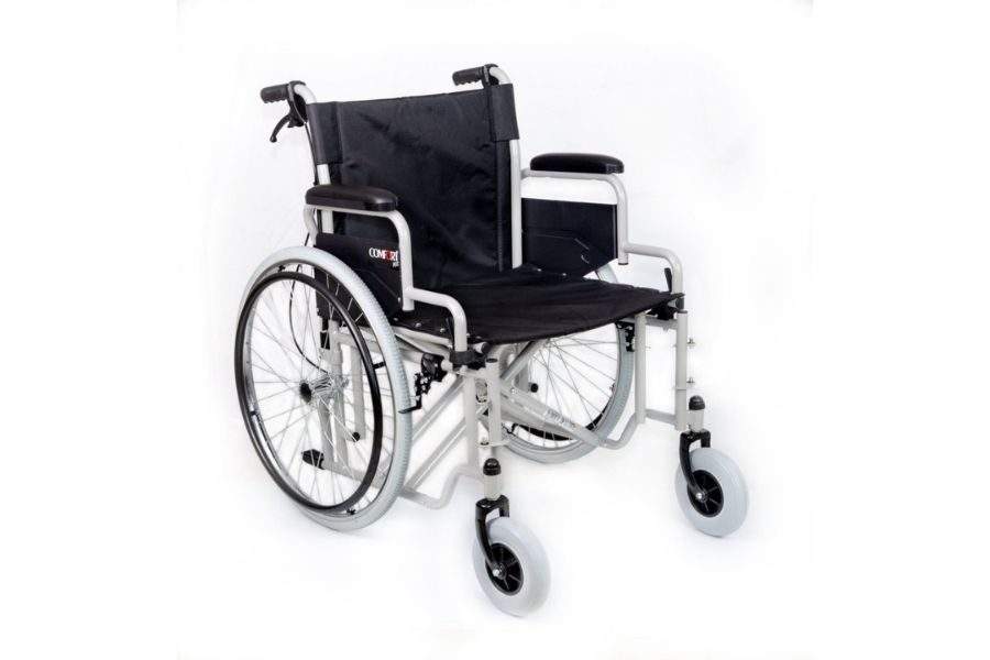 كرسي متحرك يدوي مقاس XXL 55 سم قياسي | كرسي متحرك يدوي عريض ومريح ومتين