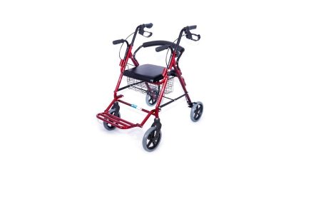Rollator in alluminio con pedaliera (possibilità di utilizzo come sedia a rotelle)